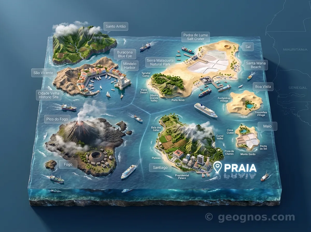 3D map of Cabo Verde