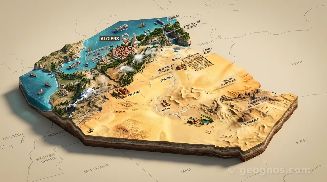 3D map of Algeria