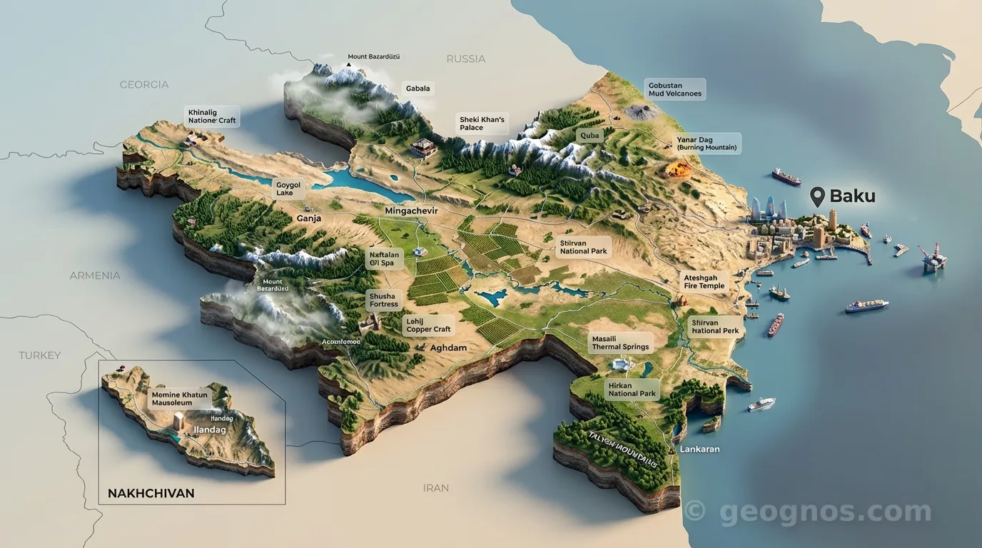 3D map of Azerbaijan