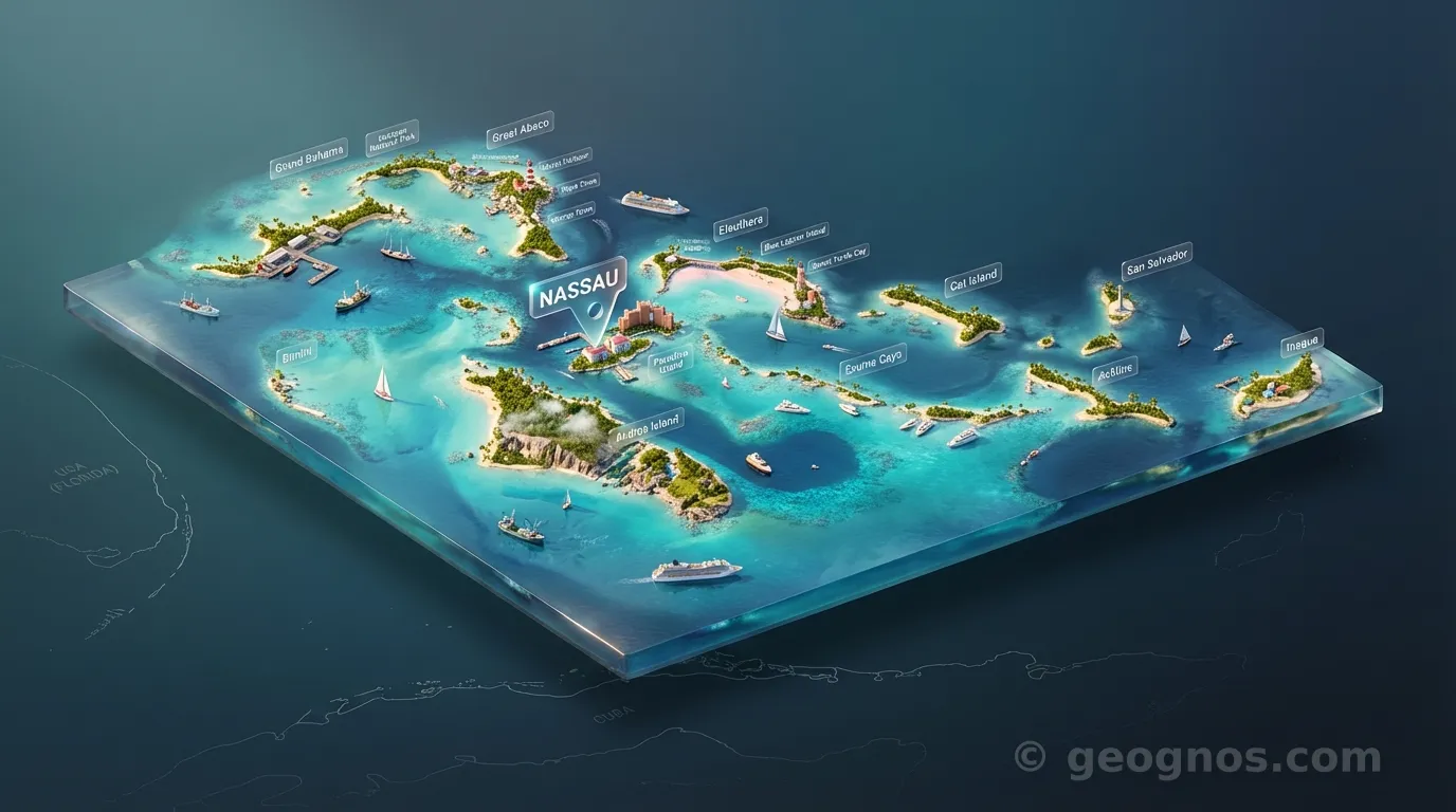 3D map of Bahamas, The
