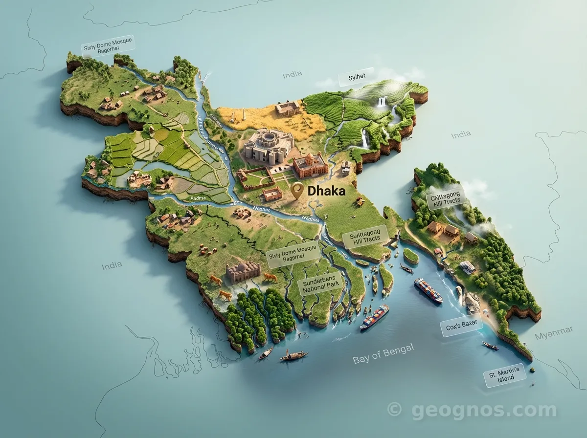 3D map of Bangladesh