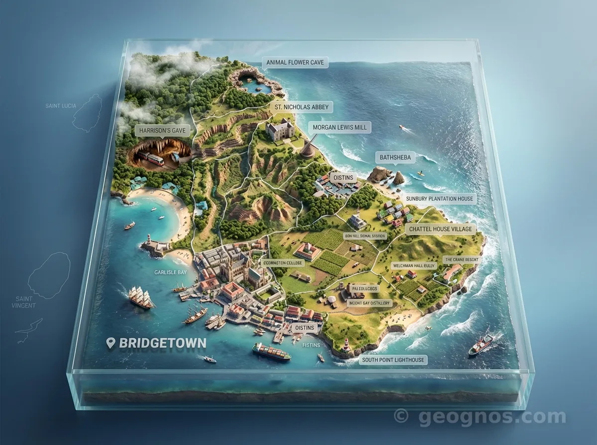 3D map of Barbados
