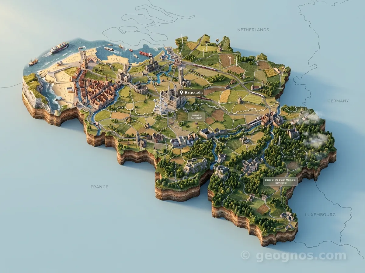 3D map of Belgium