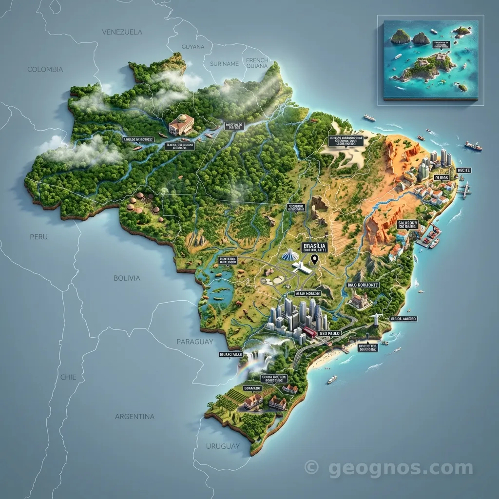 3D map of Brazil