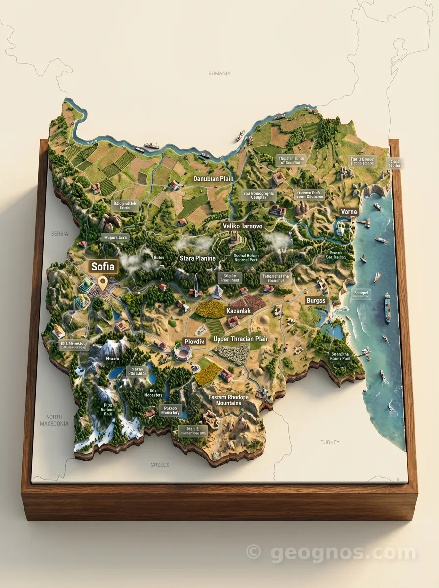 3D map of Bulgaria