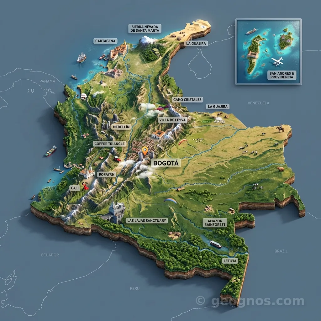 3D map of Colombia