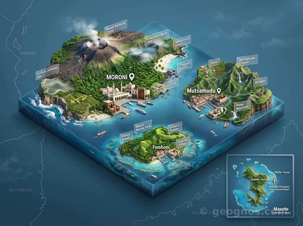 3D map of Comoros