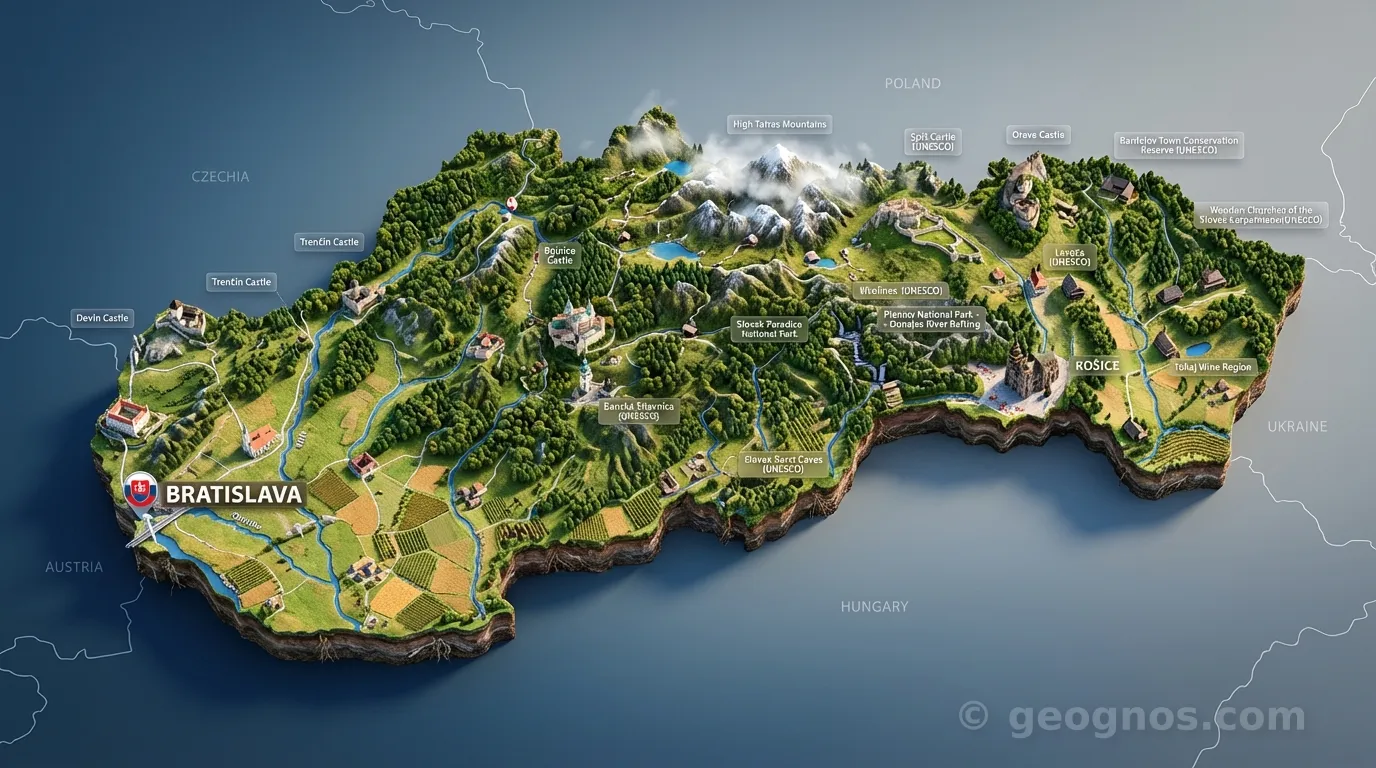 3D Diorama Map of Slovakia